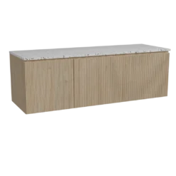 Storke Ribs badkamermeubel met Tavola wastafelblad voor waskom(men)