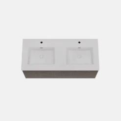 Storke Ribs badkamermeubel met Kera wastafel, afvoerpluggen inbegrepen