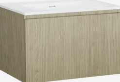 Storke Ribs badkamermeubel met Kera wastafel, afvoerplug inbegrepen