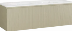 Storke Ribs badkamermeubel met Kera wastafel, afvoerpluggen inbegrepen