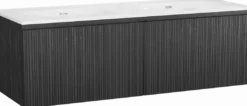 Storke Ribs badkamermeubel met Kera wastafel, afvoerpluggen inbegrepen