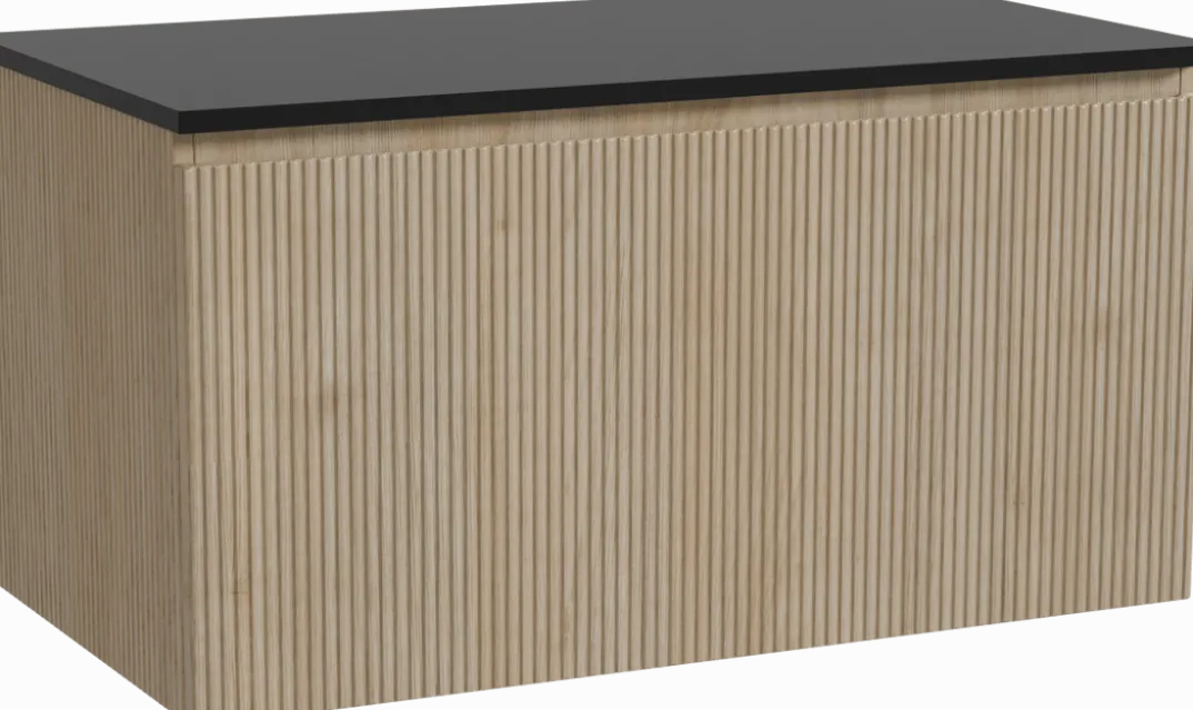 Storke Ribs badkamermeubel met Panton wastafelblad voor waskom(men)