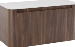 Storke Soft badkamermeubel met Tavola Soft wastafelblad voor waskom(men)