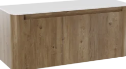 Storke Soft badkamermeubel met Tavola Soft wastafelblad voor waskom(men)