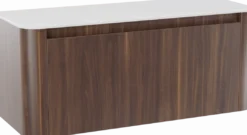 Storke Soft badkamermeubel met Tavola Soft wastafelblad voor waskom(men)