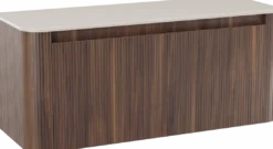 Storke Soft badkamermeubel met Tavola Soft wastafelblad voor waskom(men)