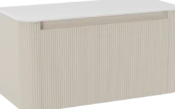 Storke Soft badkamermeubel met Tavola Soft wastafelblad voor waskom(men)