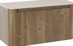 Storke Soft badkamermeubel met Tavola Soft wastafelblad voor waskom(men)