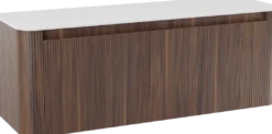 Storke Soft badkamermeubel met Tavola Soft wastafelblad voor waskom(men)