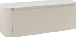 Storke Soft badkamermeubel met Tavola Soft wastafelblad voor waskom(men)