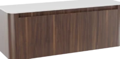 Storke Soft badkamermeubel met Tavola Soft wastafelblad voor waskom(men)